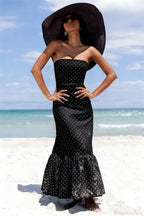Polka Dot Off Shoulder Strapless Maxi Dress image 1