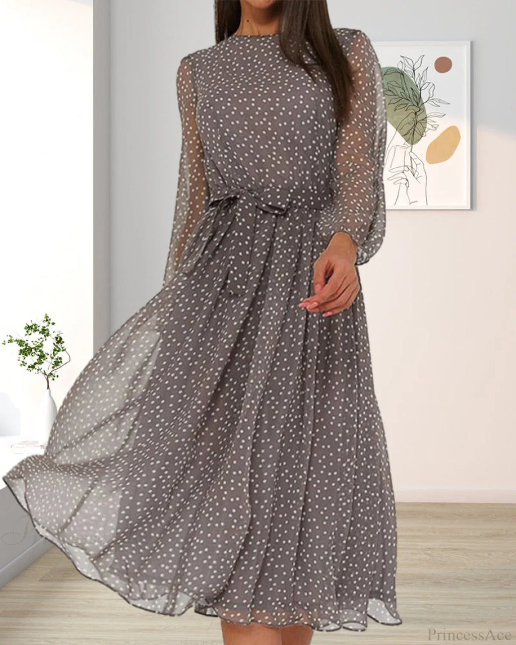 Polka Dot Print Dress image 4