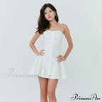 Polka Dot Print Open Graceful Back Spaghetti Strap Mini Dress image 16