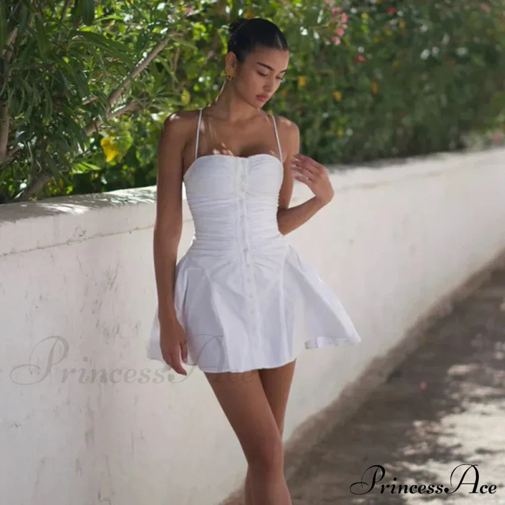 Polka Dot Print Open Graceful Back Spaghetti Strap Mini Dress image 5