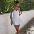 Polka Dot Print Open Graceful Back Spaghetti Strap Mini Dress image 5