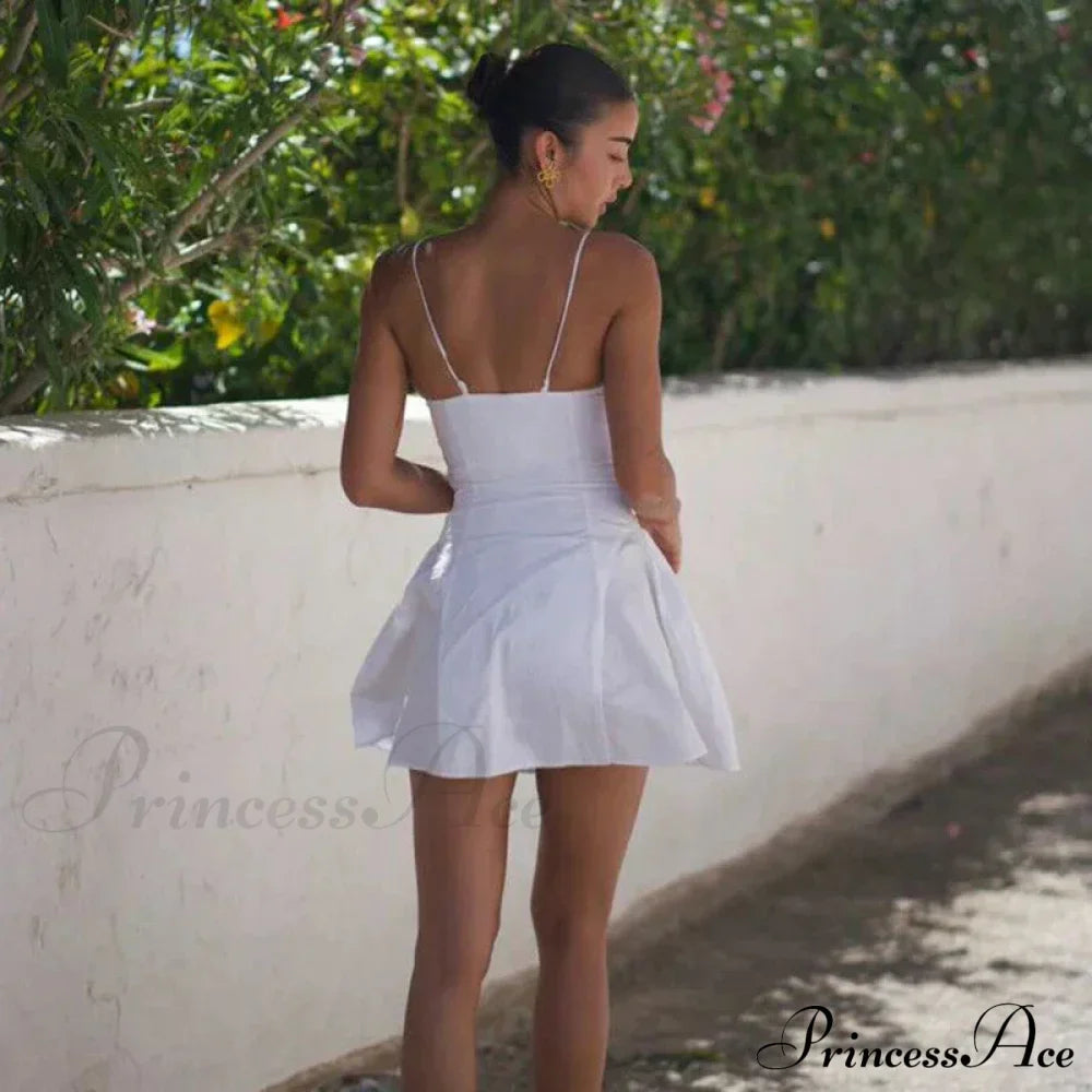 Polka Dot Print Open Graceful Back Spaghetti Strap Mini Dress image 6