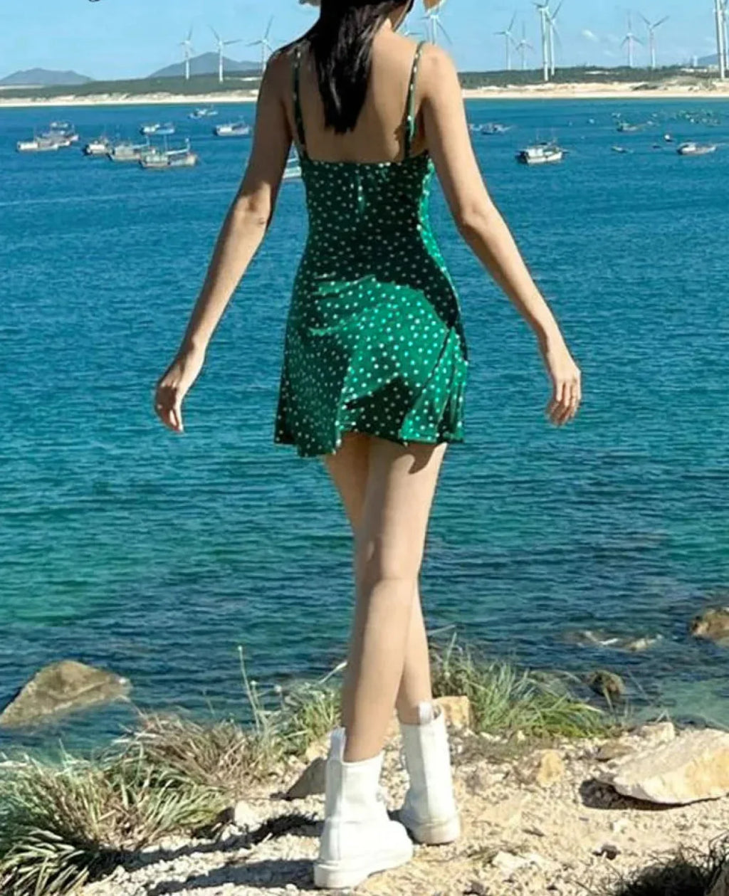 Polka Dot Spaghetti Strap Mini Dress image 2