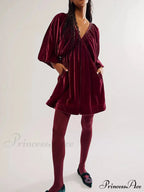 Portia Velvet Stylish Mini Dress image 7