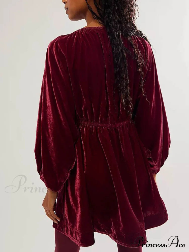 Portia Velvet Stylish Mini Dress image 6