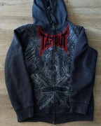 Prayer Portrait Black Zipper Hoodie image 3
