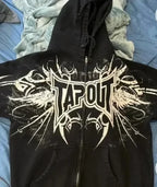 Prayer Portrait Black Zipper Hoodie image 5
