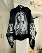 Prayer Portrait Black Zipper Hoodie image 2