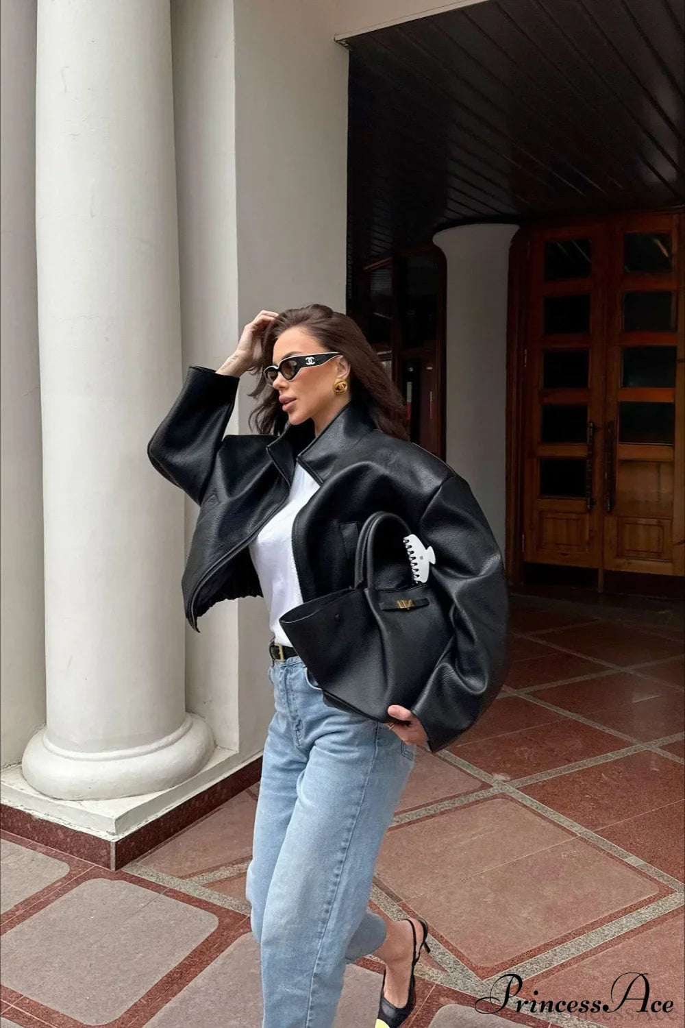 Premium Black PU Leather Jacket Coat image 4