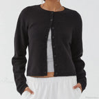 Preppy Crew Neck Button Up Front Cardigan image 2