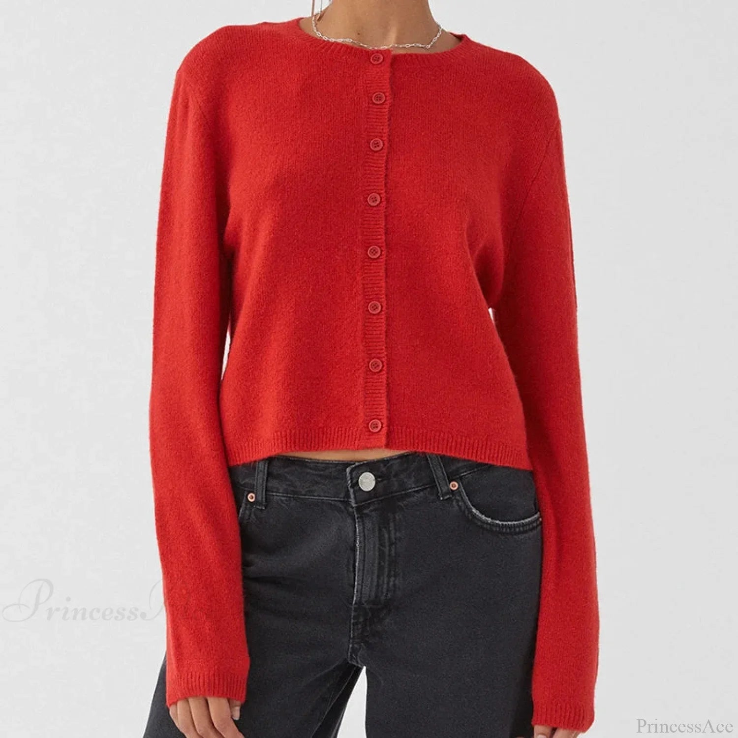 Preppy Crew Neck Button Up Front Cardigan image 10