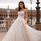Princess A-Line Sheer Back Wedding Dress image 2