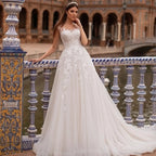 Princess A-Line Sheer Back Wedding Dress image 4