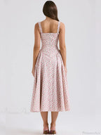 Print A-line Elegant Midi Vacation Dress image 2