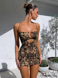 Print Backless Black Mini Dress image 7