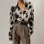 Print Button-up Casual Long Sleeve Blouse image 2