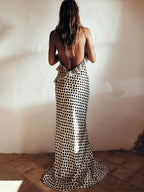 Print Dots Flower Vacation Dress image 5