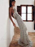 Print Dots Flower Vacation Dress image 2