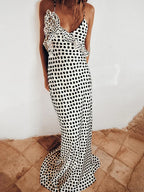 Print Dots Flower Vacation Dress image 1