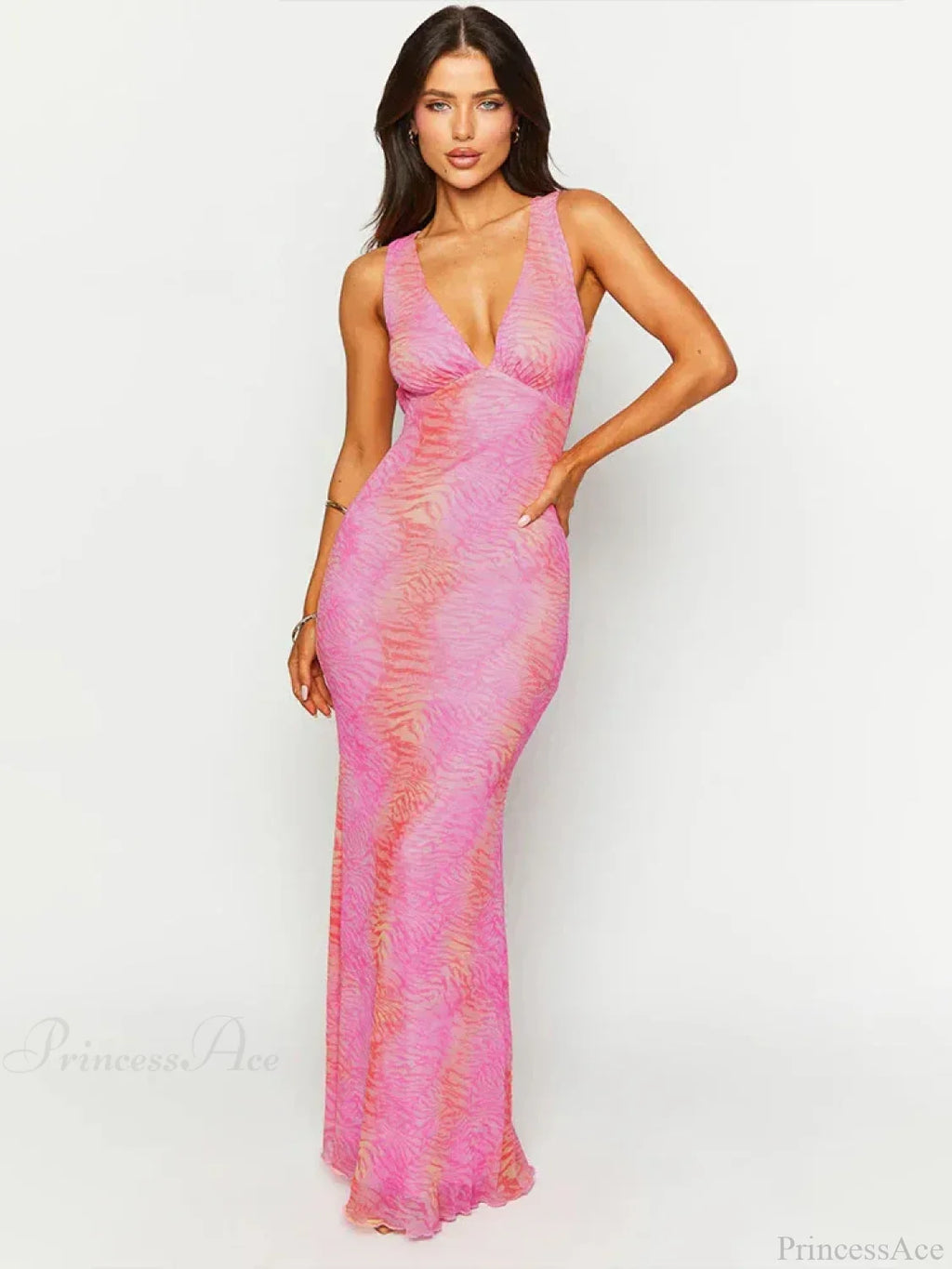 Print Elegant Maxi Vacation Dress image 3