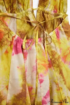 Print Halter Open Back Graceful Sleeveless V Neck Mini Dress image 6