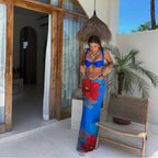 Print Long Dress Three Piece Swimsuit image 3