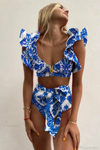 Print Push Up High Waist Bikini Set image 3