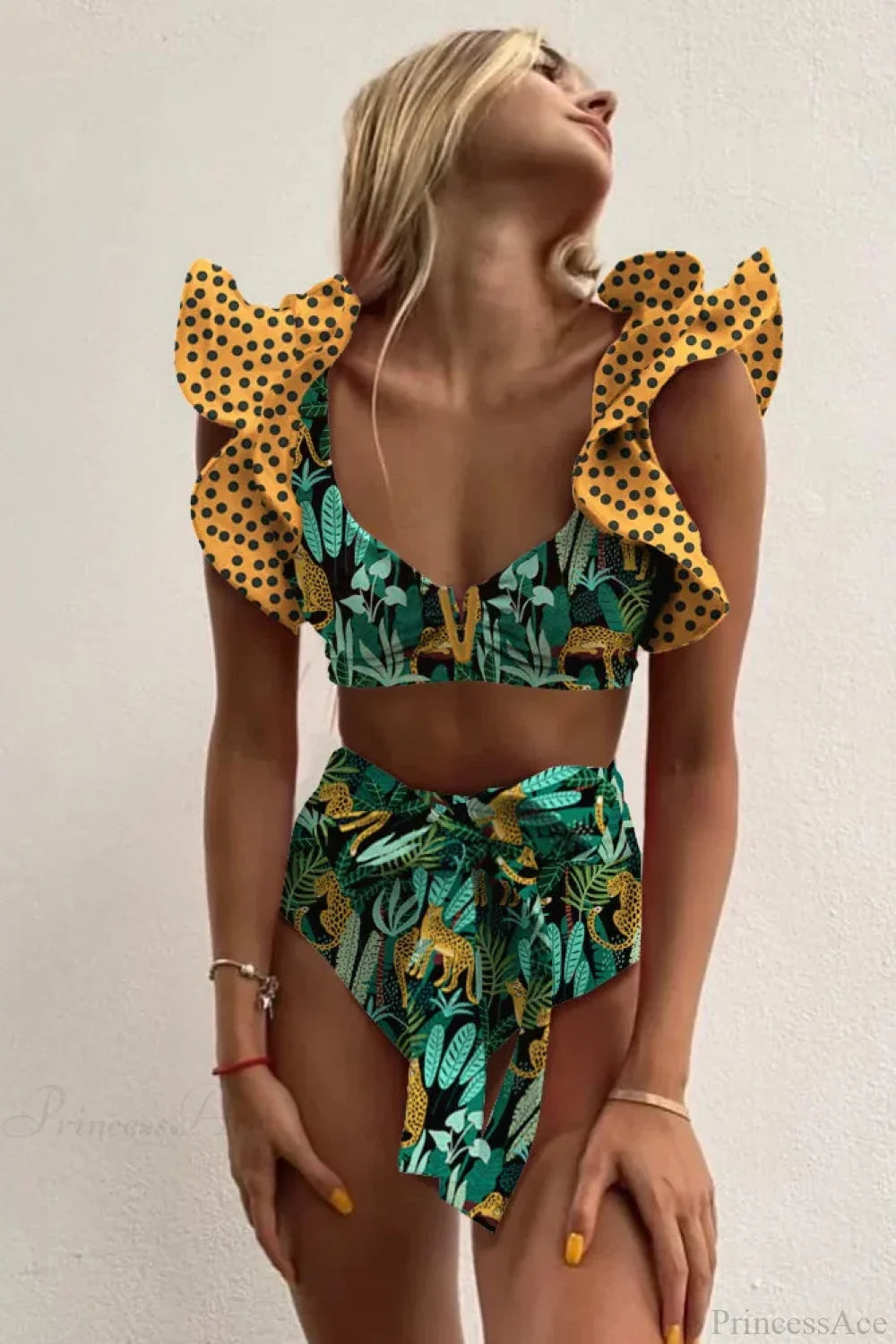 Print Push Up High Waist Bikini Set image 2