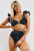 Print Push Up High Waist Bikini Set image 5