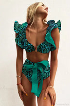 Print Push Up High Waist Bikini Set image 4