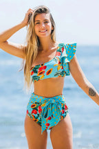Print Push Up High Waist Bikini Set image 7