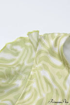 Print Ruffle Irregular Hem Dress with One Shoulder image 6