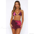 Print Shorts Mesh Three Piece Swimsuit image 5