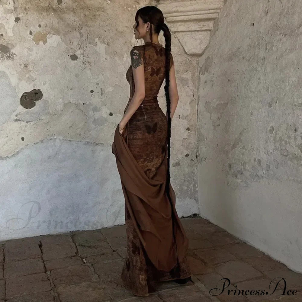 Print Sleeveless Bodycon Maxi Dress image 5