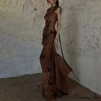 Print Sleeveless Bodycon Maxi Dress image 3