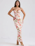 Print Slim Bodycon Elegant Maxi Vacation Dress image 4