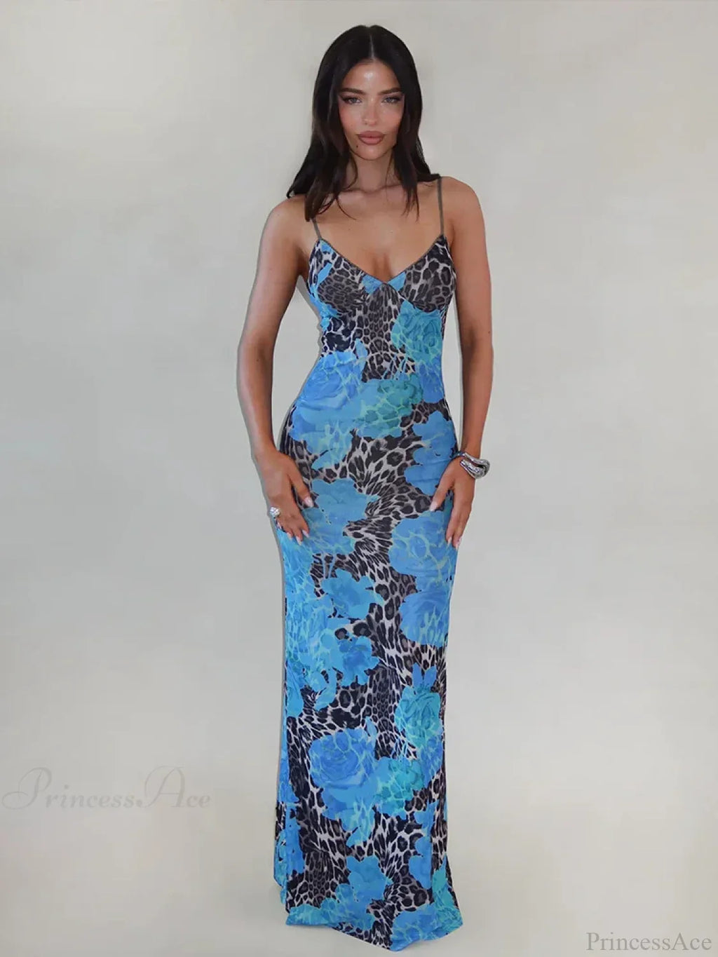 Print Slim Bodycon Maxi Vacation Dress image 2