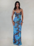 Print Slim Bodycon Maxi Vacation Dress image 2
