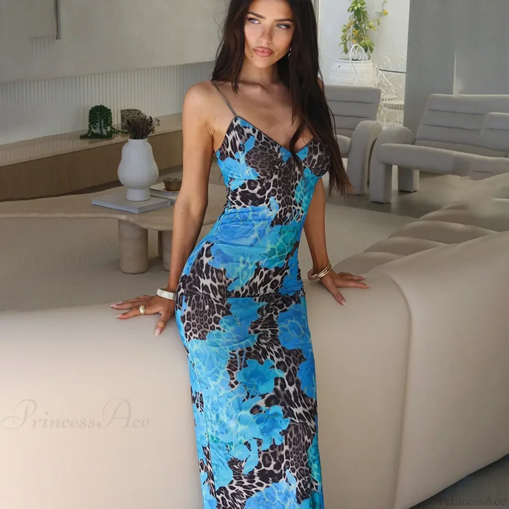 Print Slim Bodycon Maxi Vacation Dress image 5