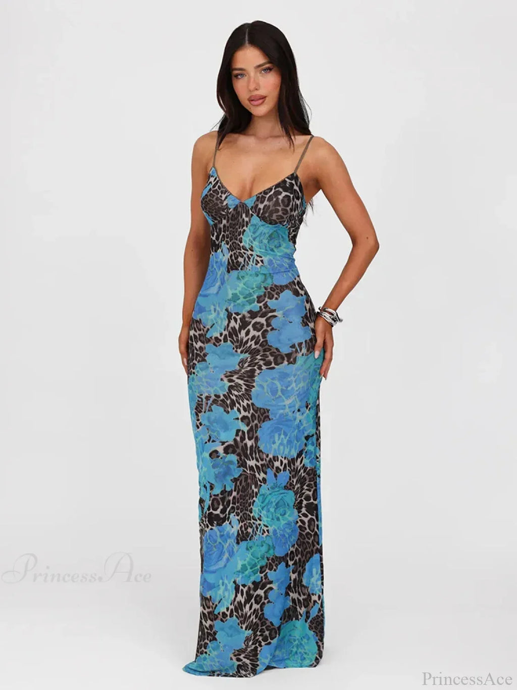 Print Slim Bodycon Maxi Vacation Dress image 3