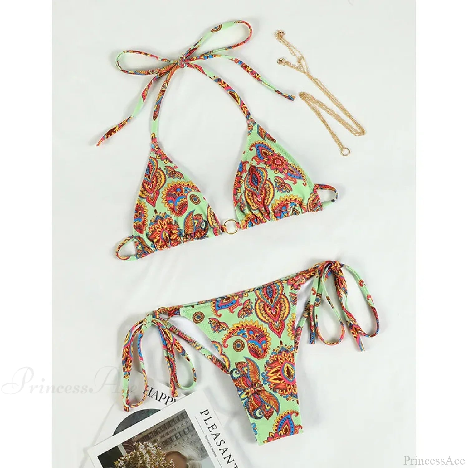 Print Triangle Bikini Set image 9