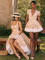 Print Waist Wrap A-line Vacation Dress image 2