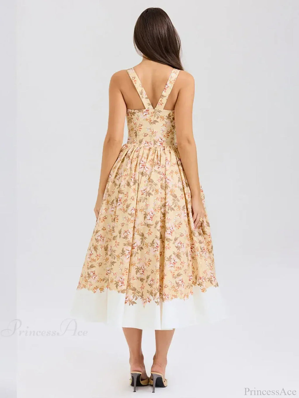 Print Waist Wrap A-line Vacation Dress image 6