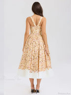 Print Waist Wrap A-line Vacation Dress image 6