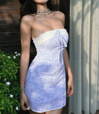 Printed Backless Tube Mini Dress image 2