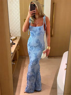 Printed Bandage Ruffled Mini Dress image 9