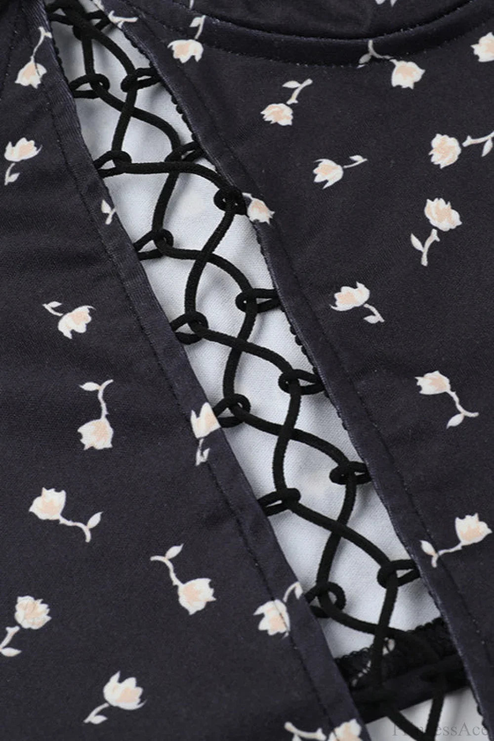 Printed Cutout Tie Strapless Cami Top image 4