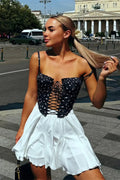 Printed Cutout Tie Strapless Cami Top image 1
