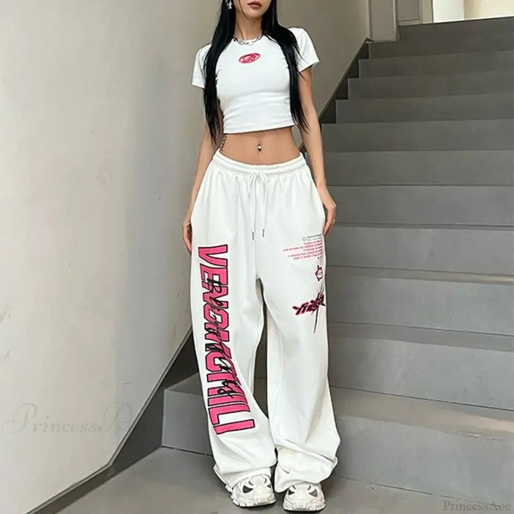 Printed Drawstring Casual Pants image 1