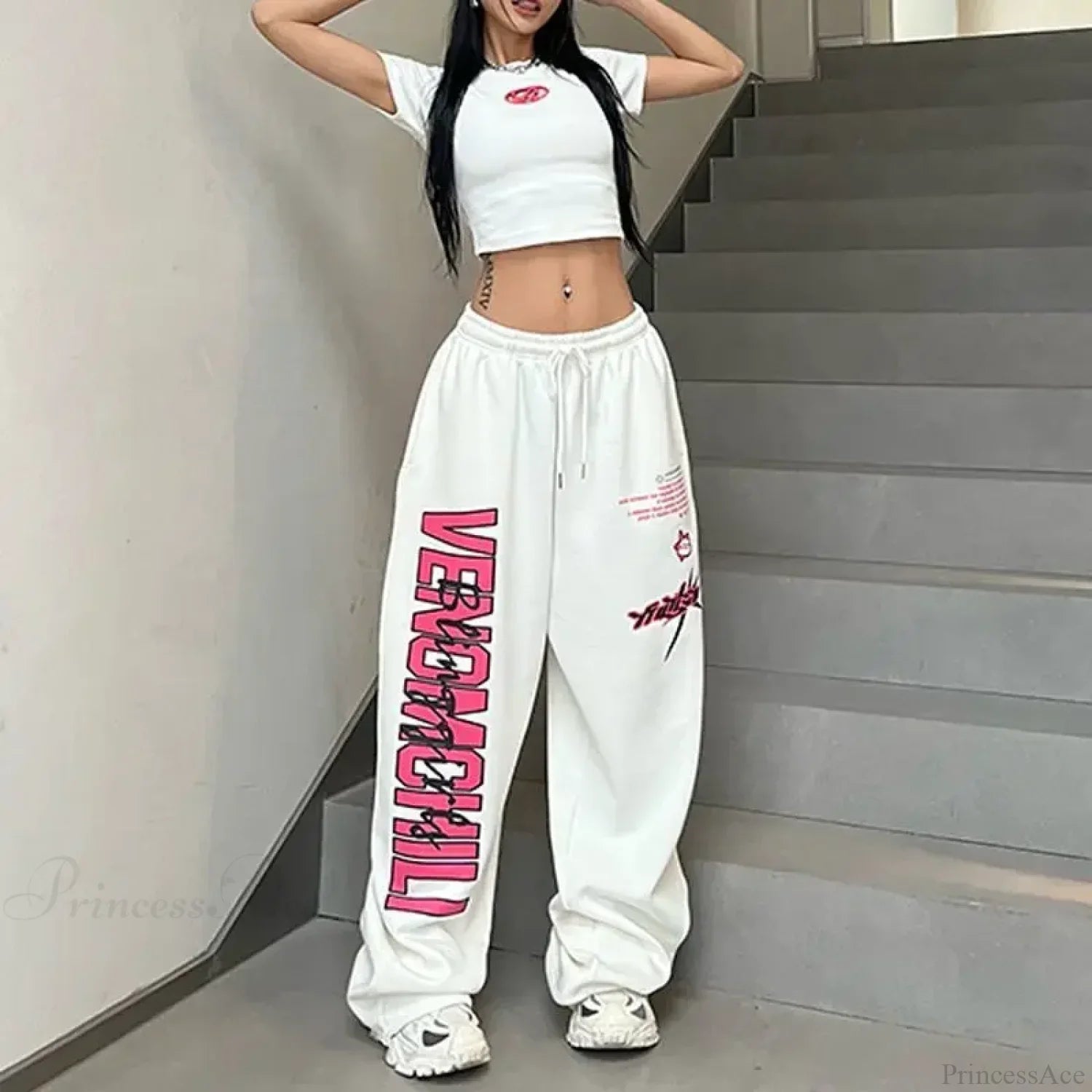 Printed Drawstring Casual Pants image 6
